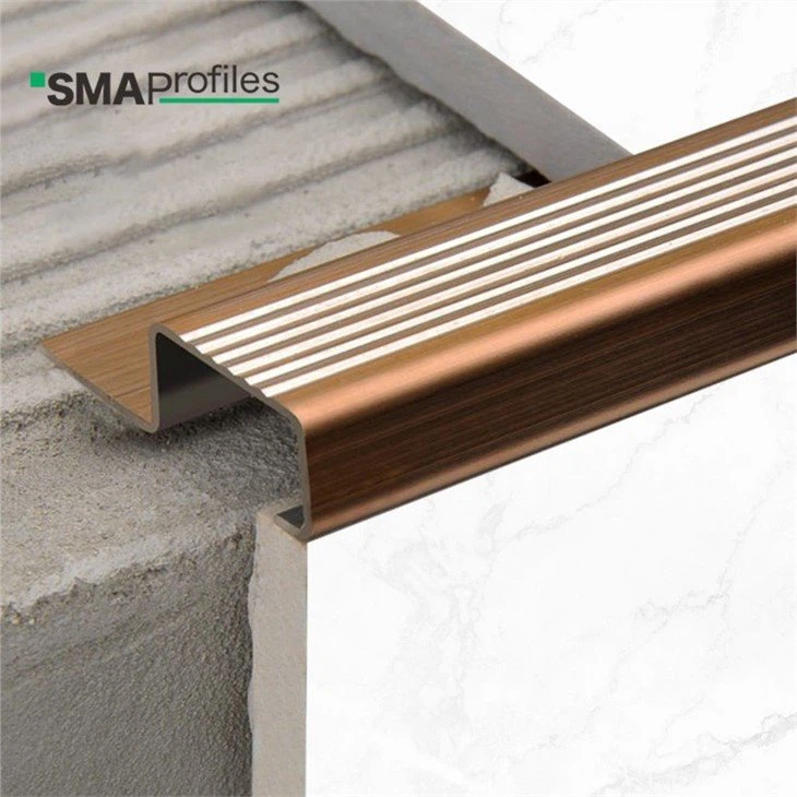 rose gold stainless stair nose